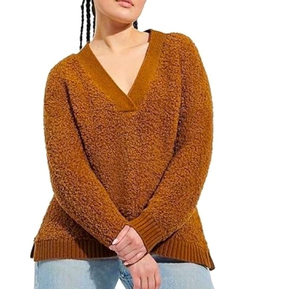 NWT UGG Sz L Dreeann Soft Plush Fleece Wool Blend V-Neck Teddy Bear Long Sleeve - Picture 11 of 16